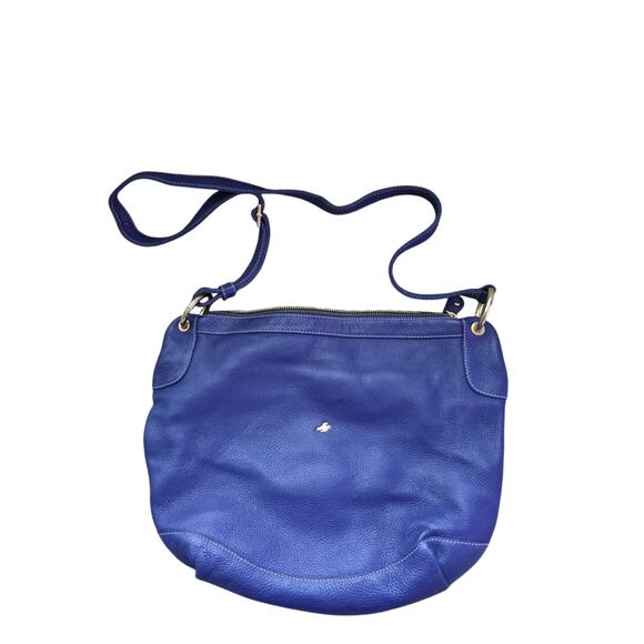 Bruno Rossi Firenze Pegasus Royal Blue Purple Italian Leather Crossbody PurseBag - Picture 1 of 7